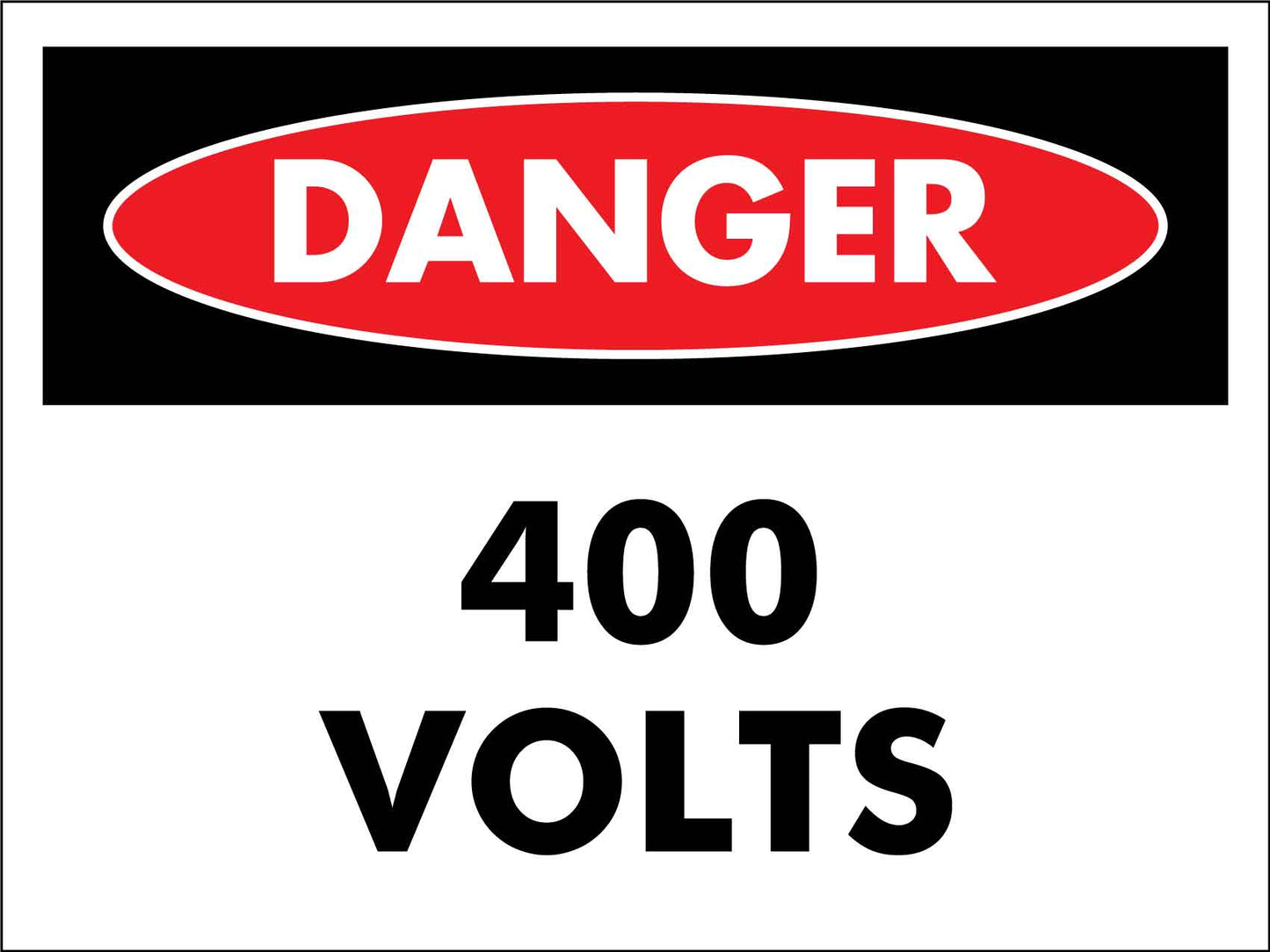Danger 400 Volts Sign - New Signs