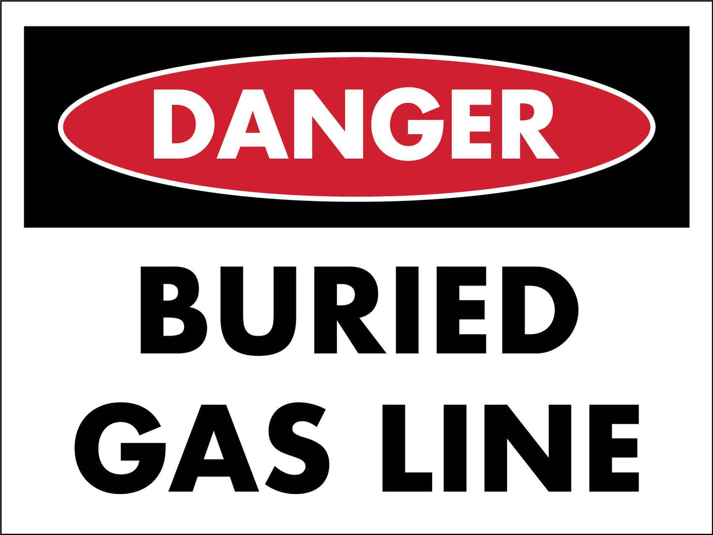 Danger Buried Gas Line Sign - New Signs