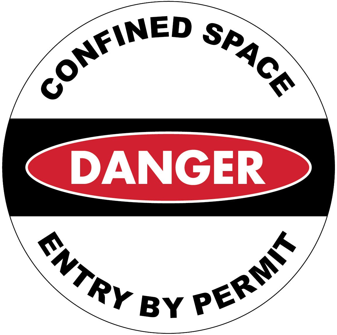 Danger Confined Space Entry by Permit Decal - New Signs