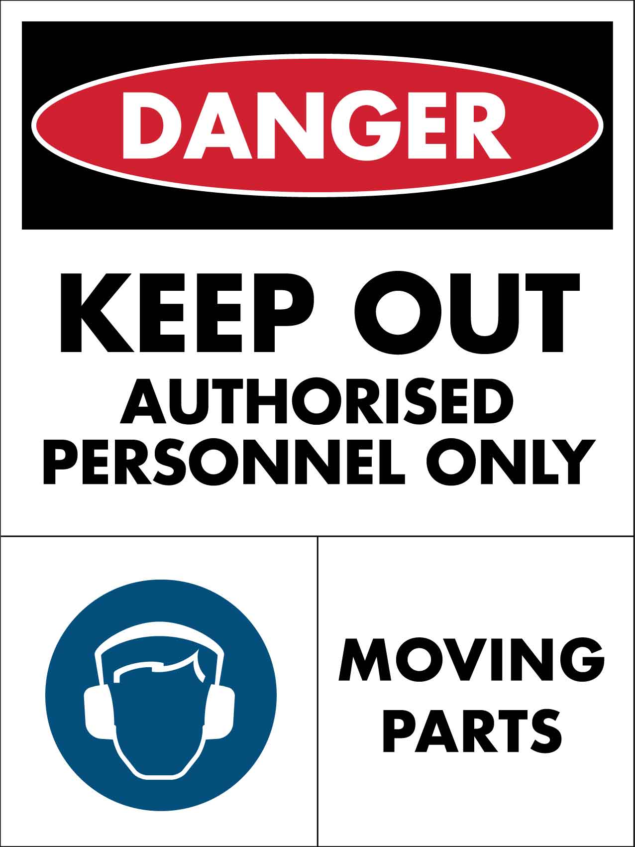 Danger Construction Site Sign Keep Out Hearing PPE Sign - New Signs