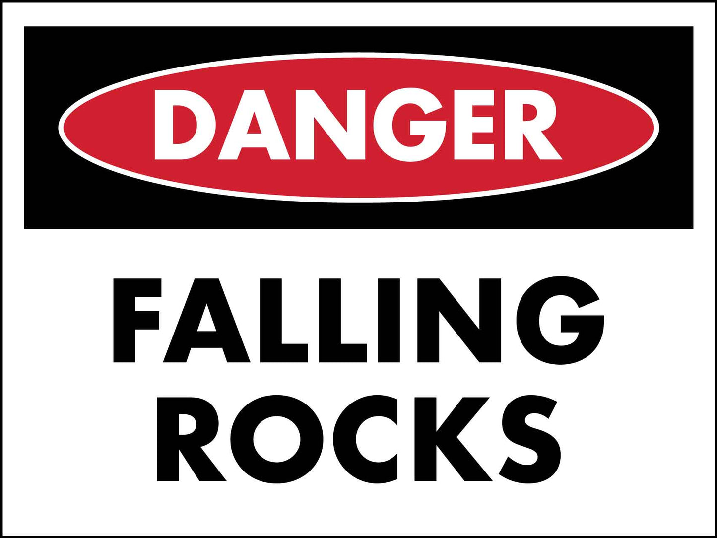 Danger Falling Rocks Sign - New Signs