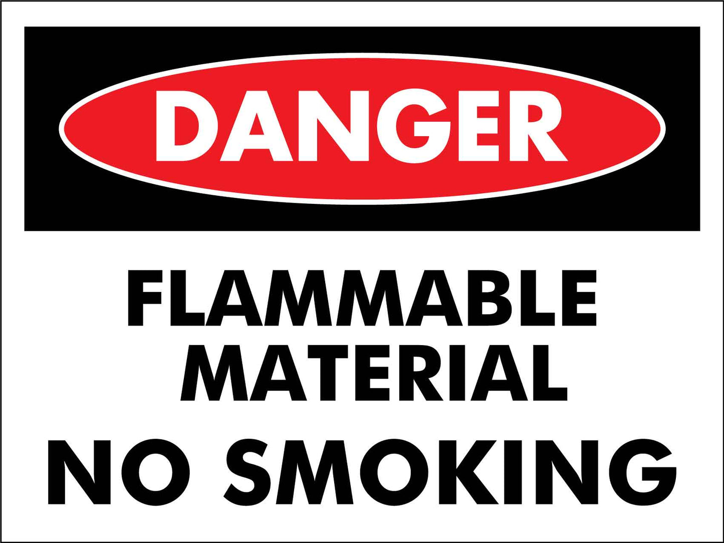 Danger Flammable Material No Smoking Sign - New Signs