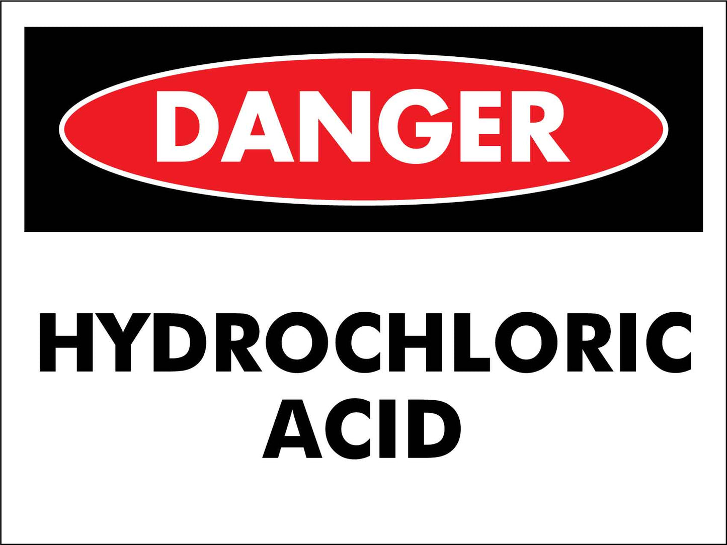 Danger Hydrochloric Acid Sign - New Signs
