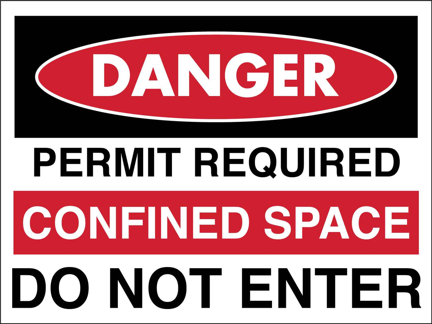 Danger Permit Required Confined Space Do Not Enter Sign - New Signs