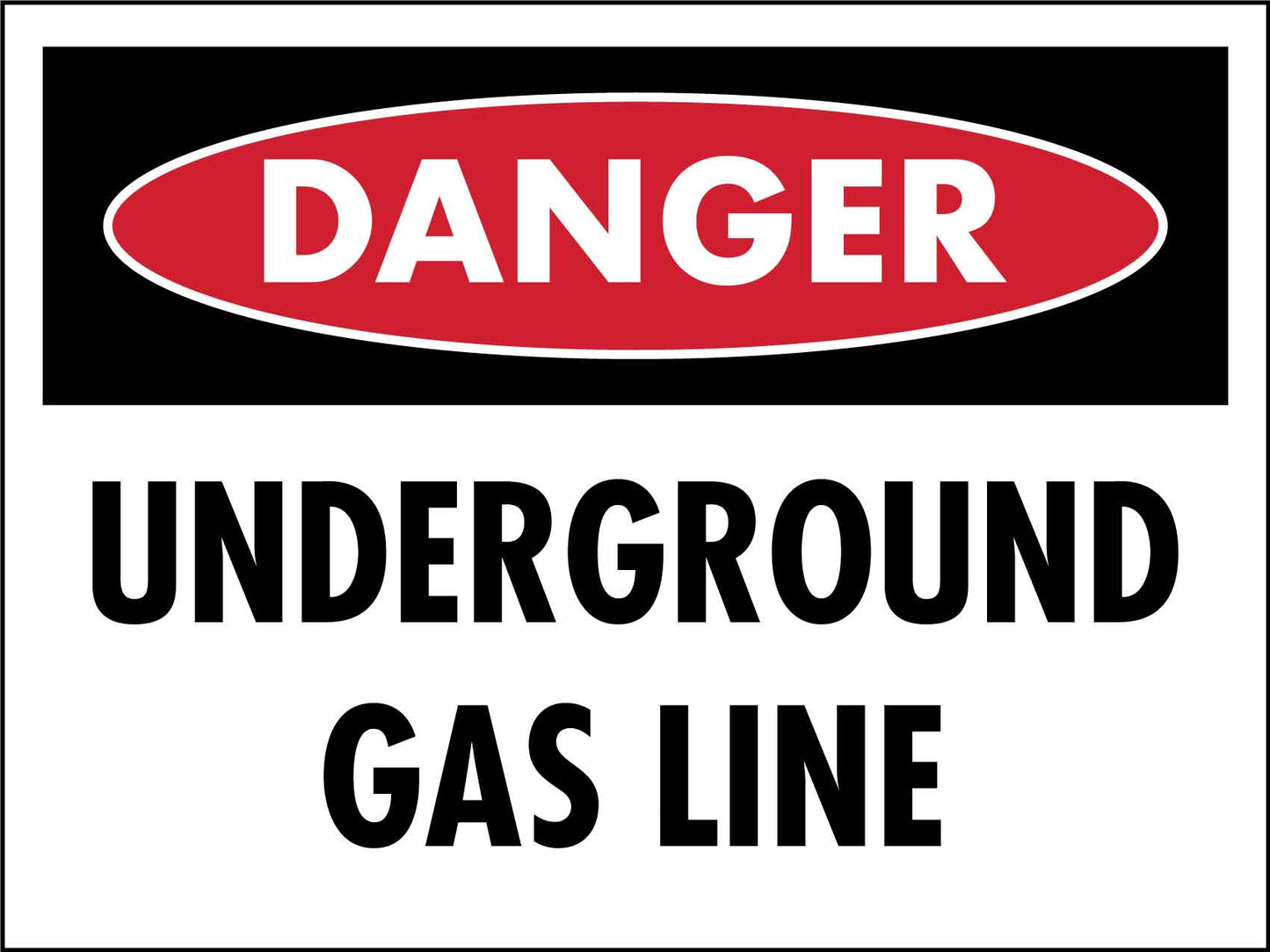 Danger Underground Gas Line Sign - New Signs