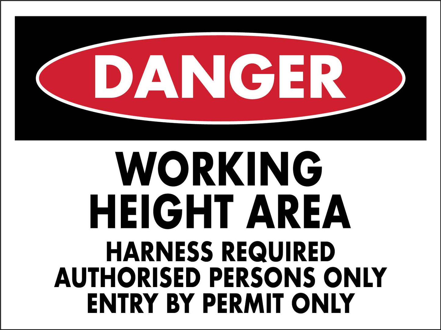 Danger Working Height Area Sign - New Signs