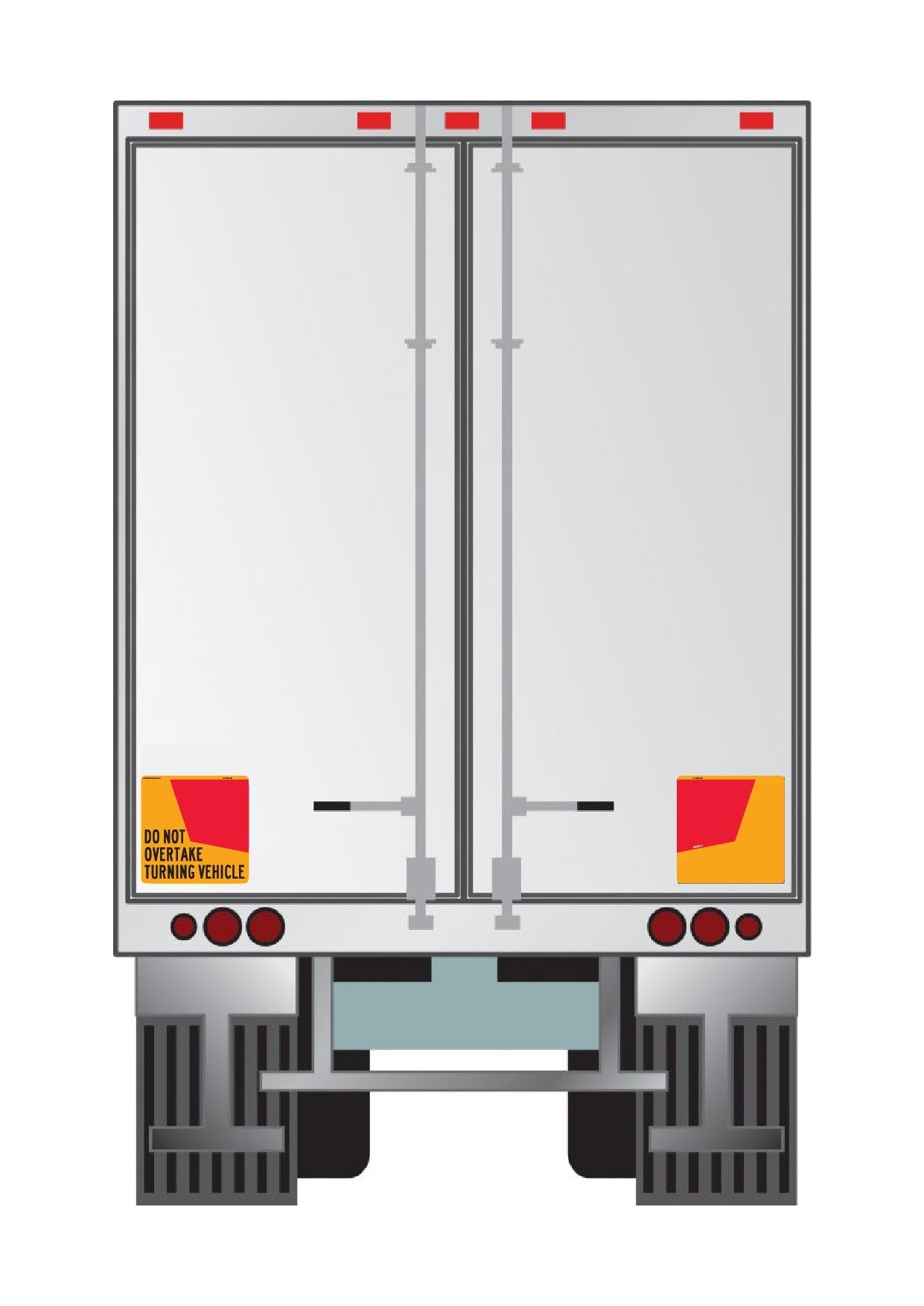 Do Not Overtake Turning Vehicle (Set) 300mm Reflective Sign - New Signs