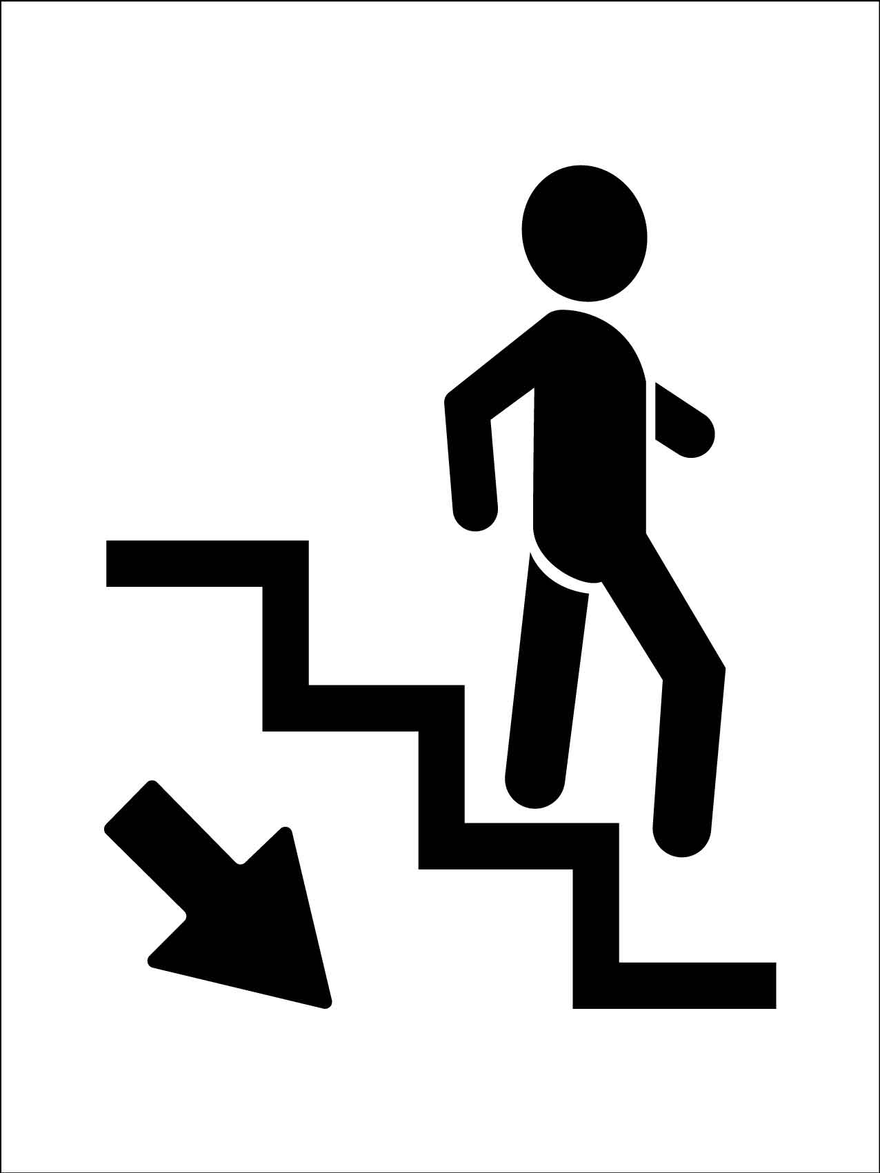 Down Stairs Right Symbol Sign - New Signs