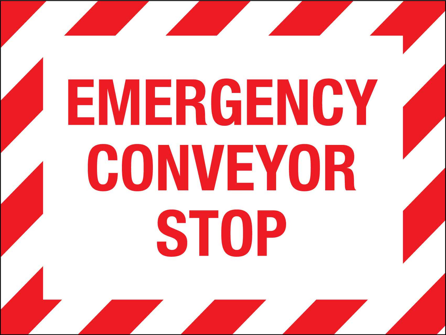 Emergency Conveyor Stop Sign - New Signs
