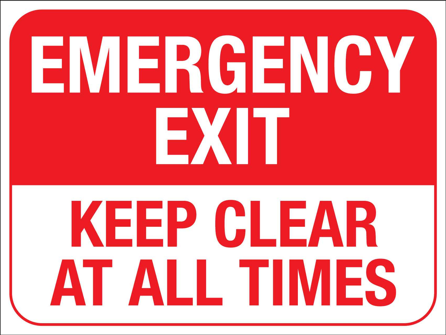 Emergency Exit Keep Clear At All Times Sign - New Signs