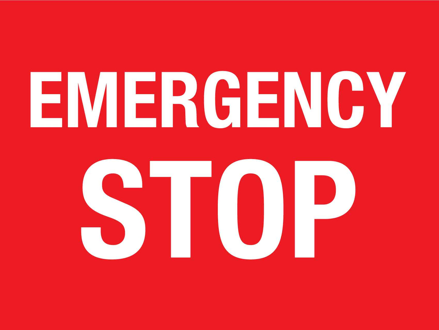 Emergency Stop Sign - New Signs