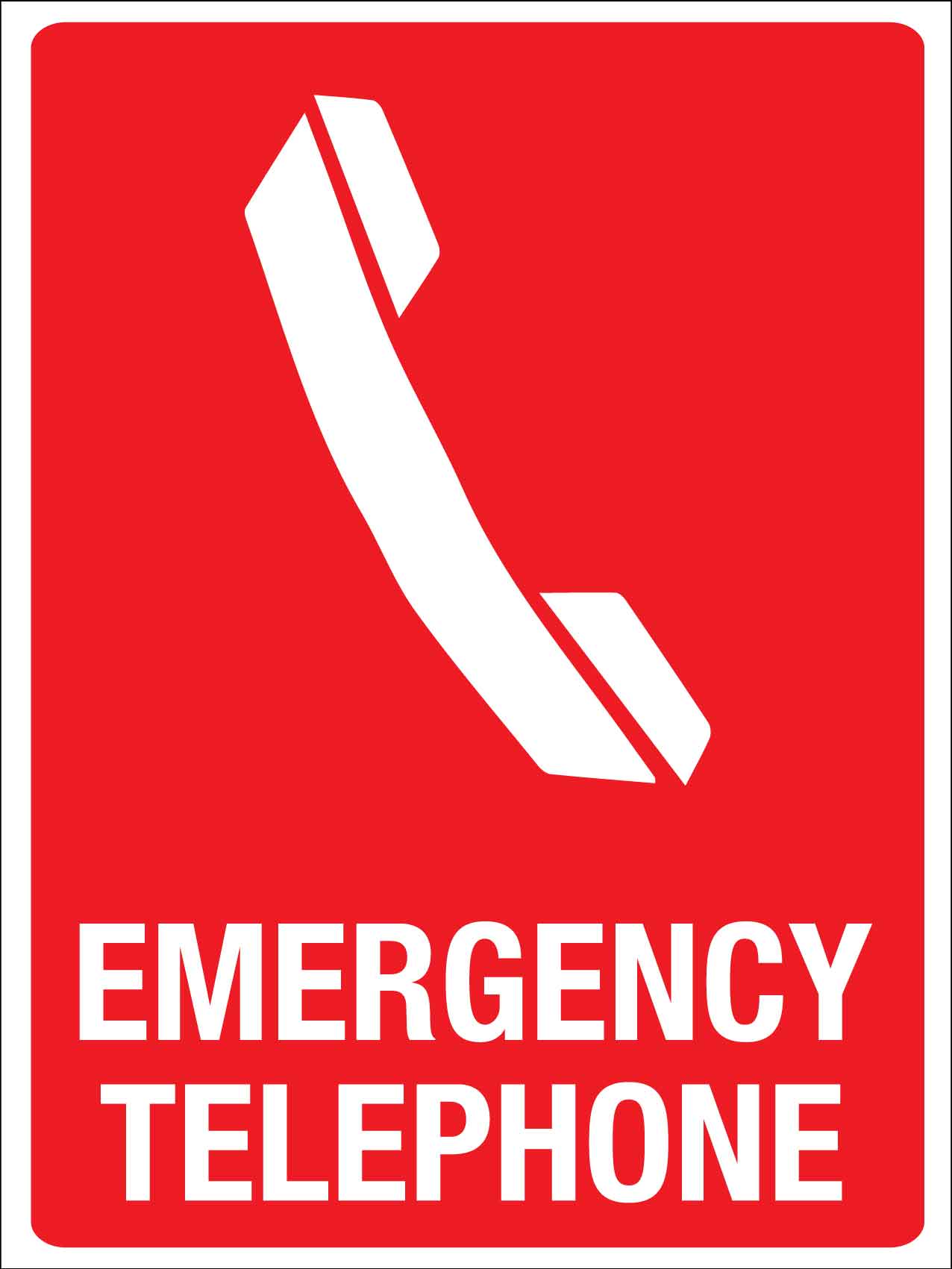 Emergency Telephone Red Sign - New Signs