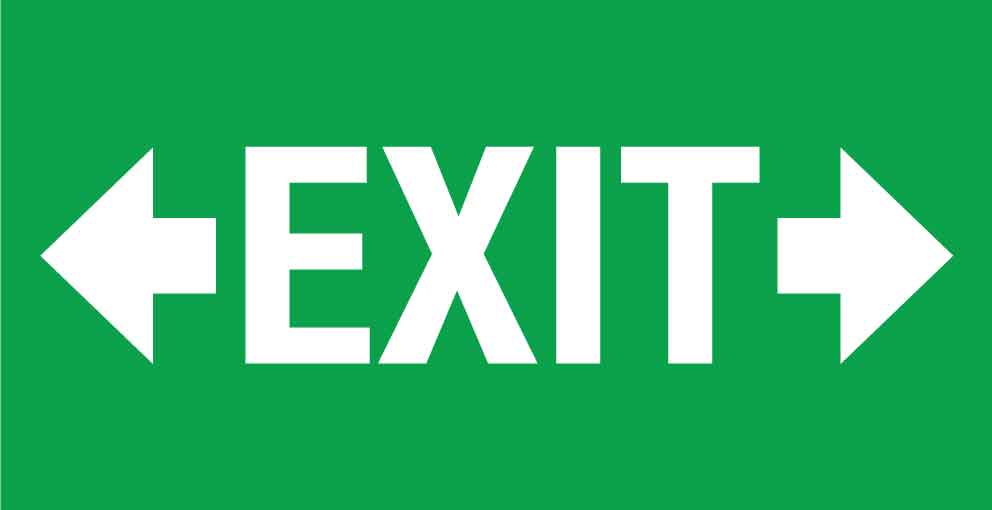 Exit Left Right Arrow Small Sign - New Signs