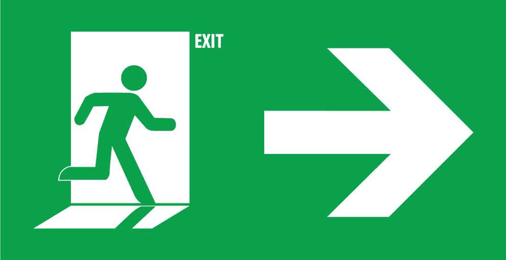 Exit Sign Arrow Right Small Sign - New Signs