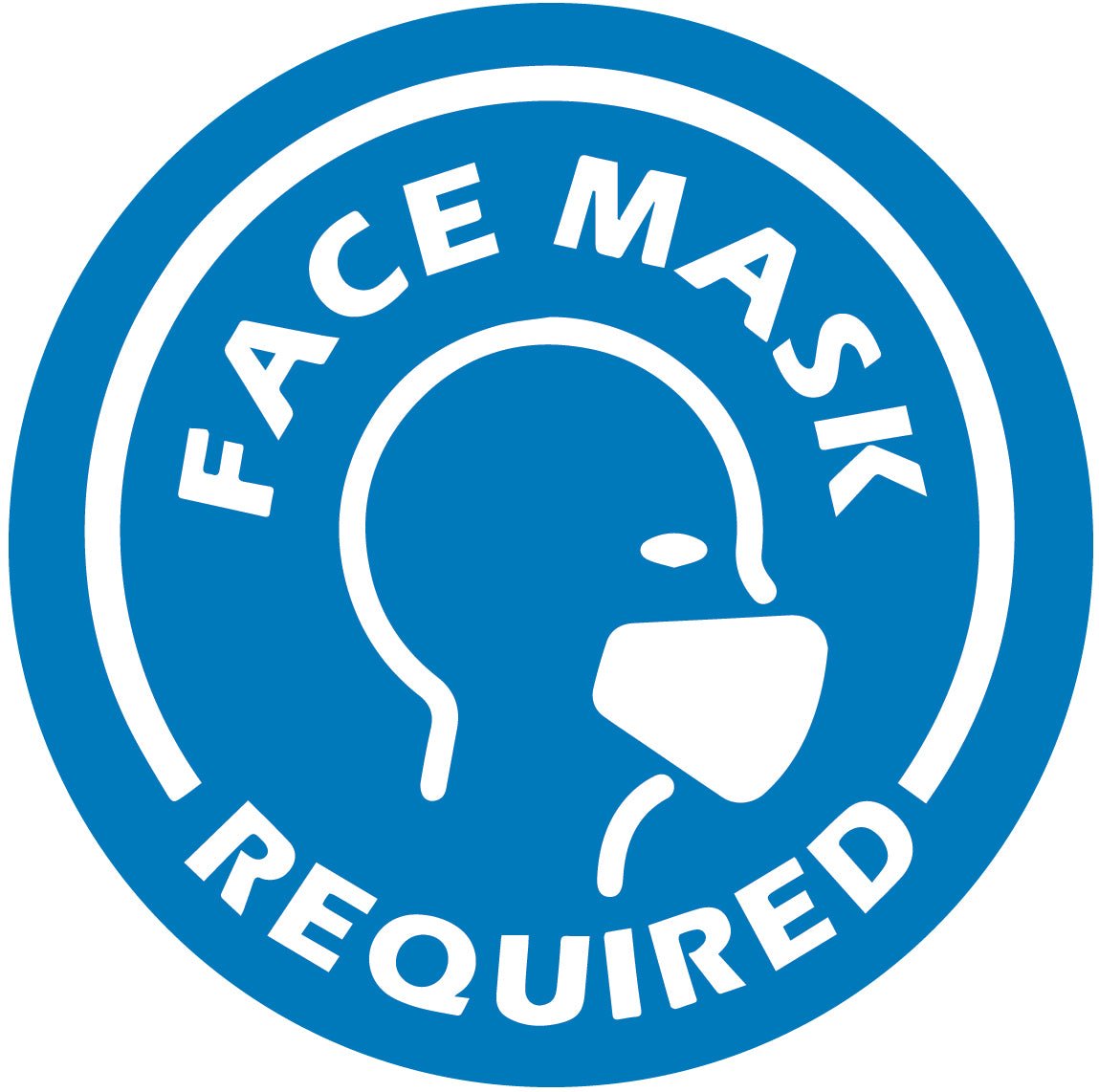 Face Mask Required Blue Decal - New Signs
