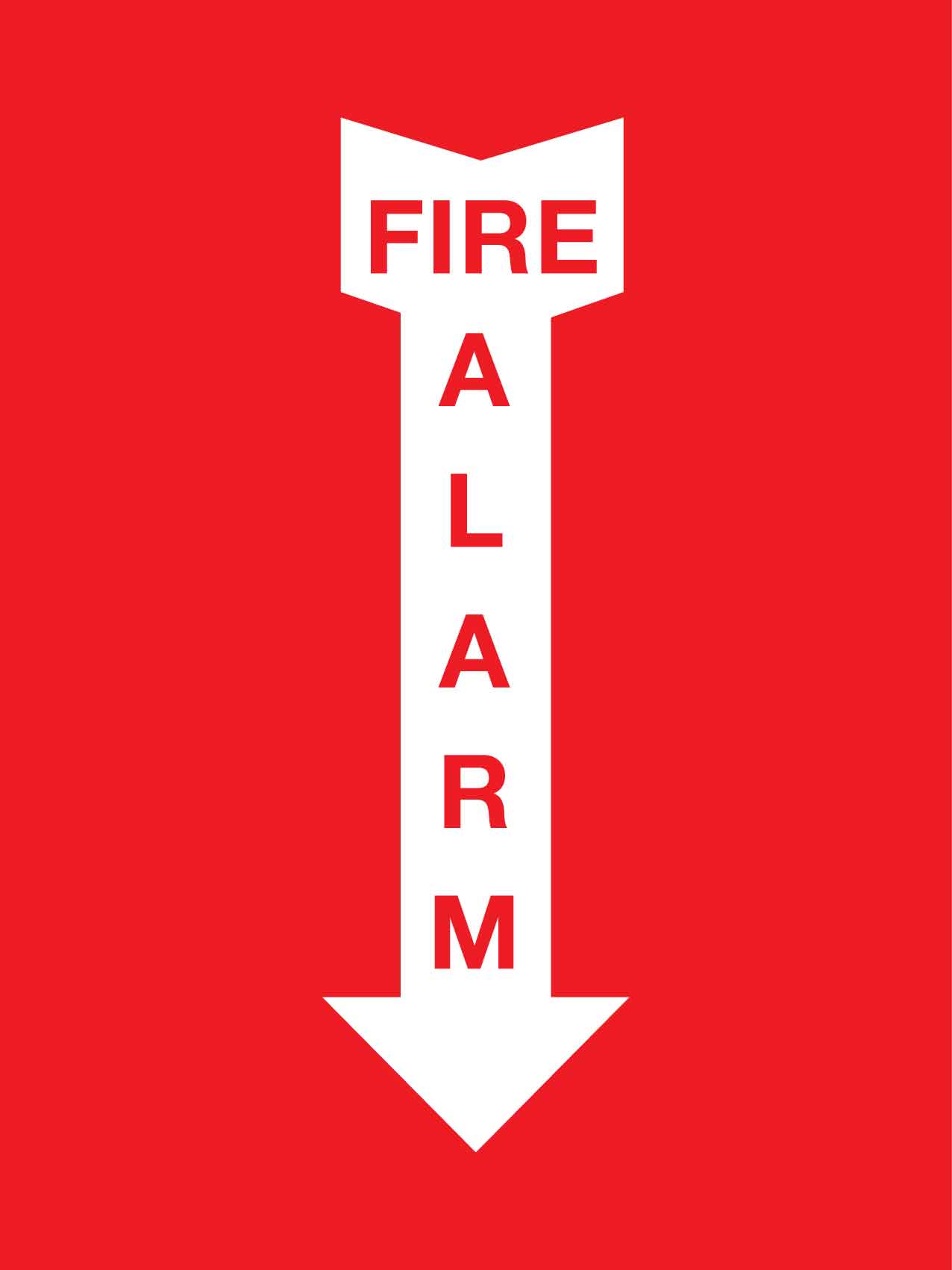 Fire Alarm Arrow Down Sign - New Signs