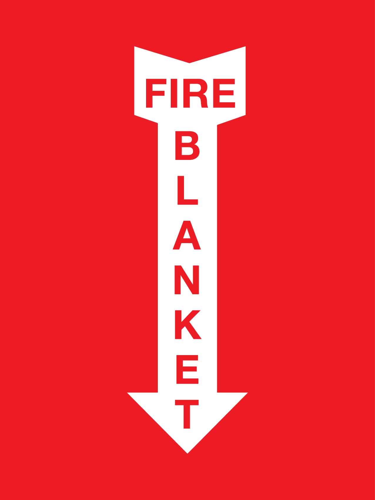 Fire Blanket Arrow Down Sign - New Signs