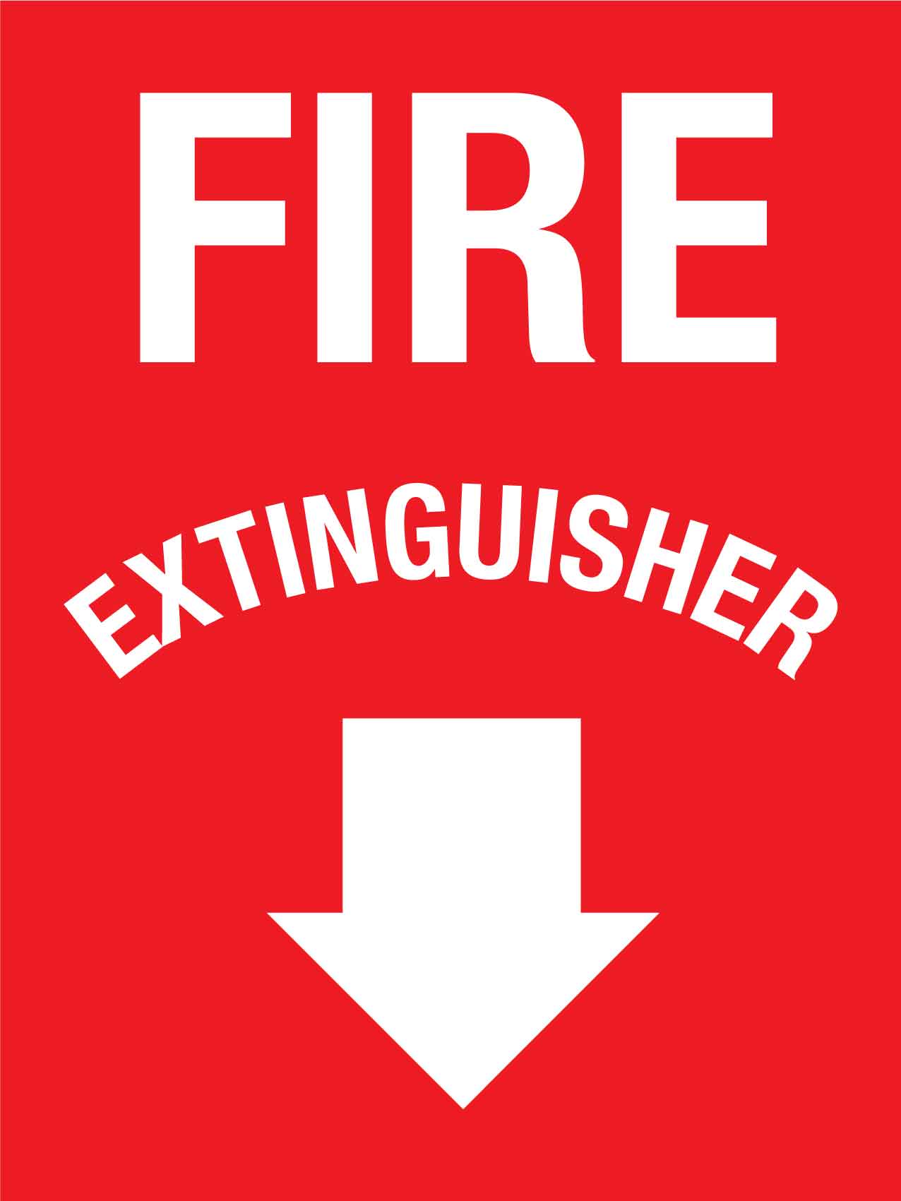 Fire Extinguisher With Arrow Sign - New Signs