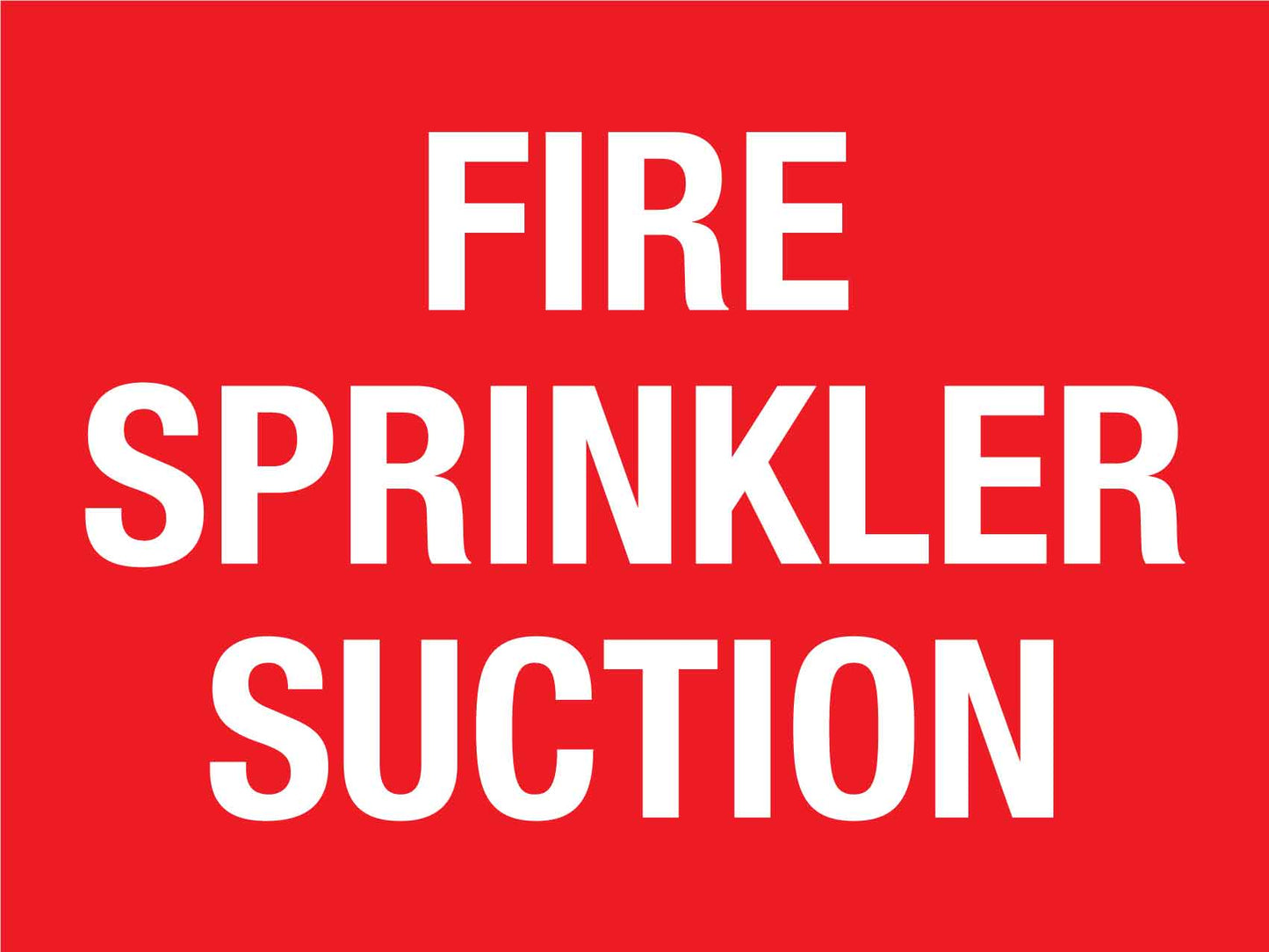 Fire Sprinkler Suction Sign - New Signs