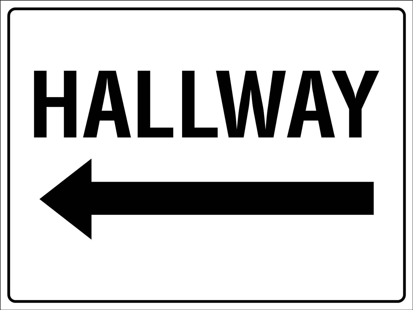 Hallway Left Arrow Sign - New Signs