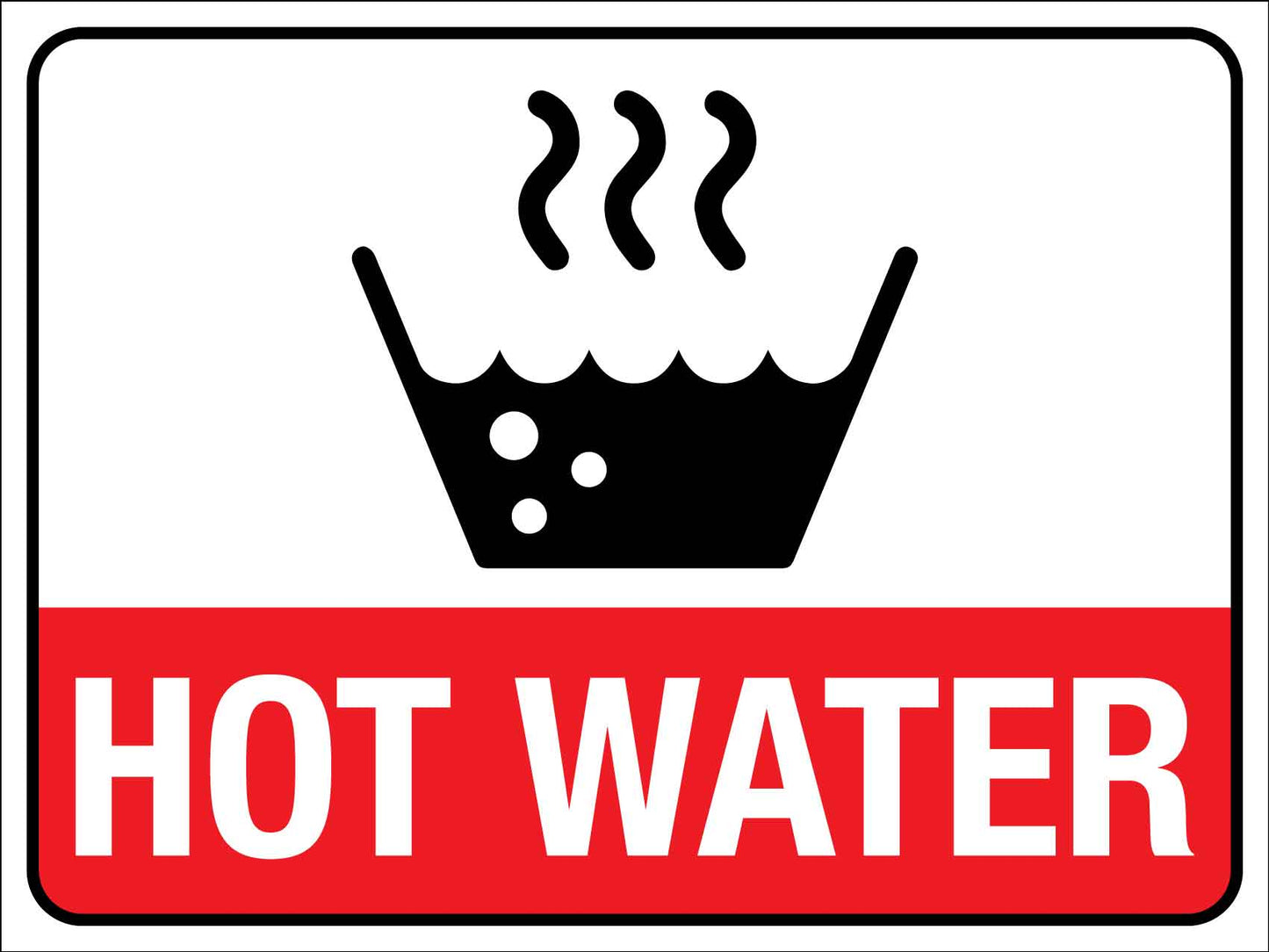 Hot Water Sign - New Signs