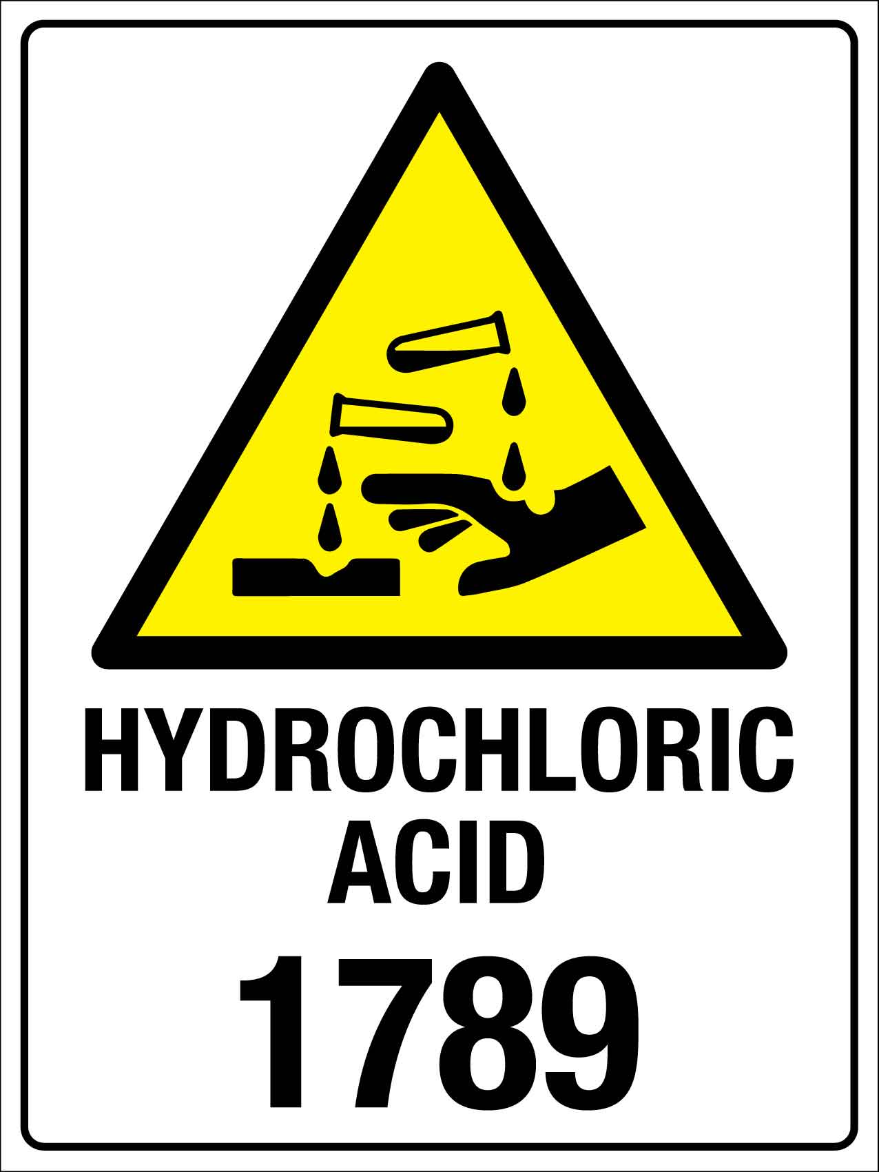 Hydrochloric Acid Sign - New Signs