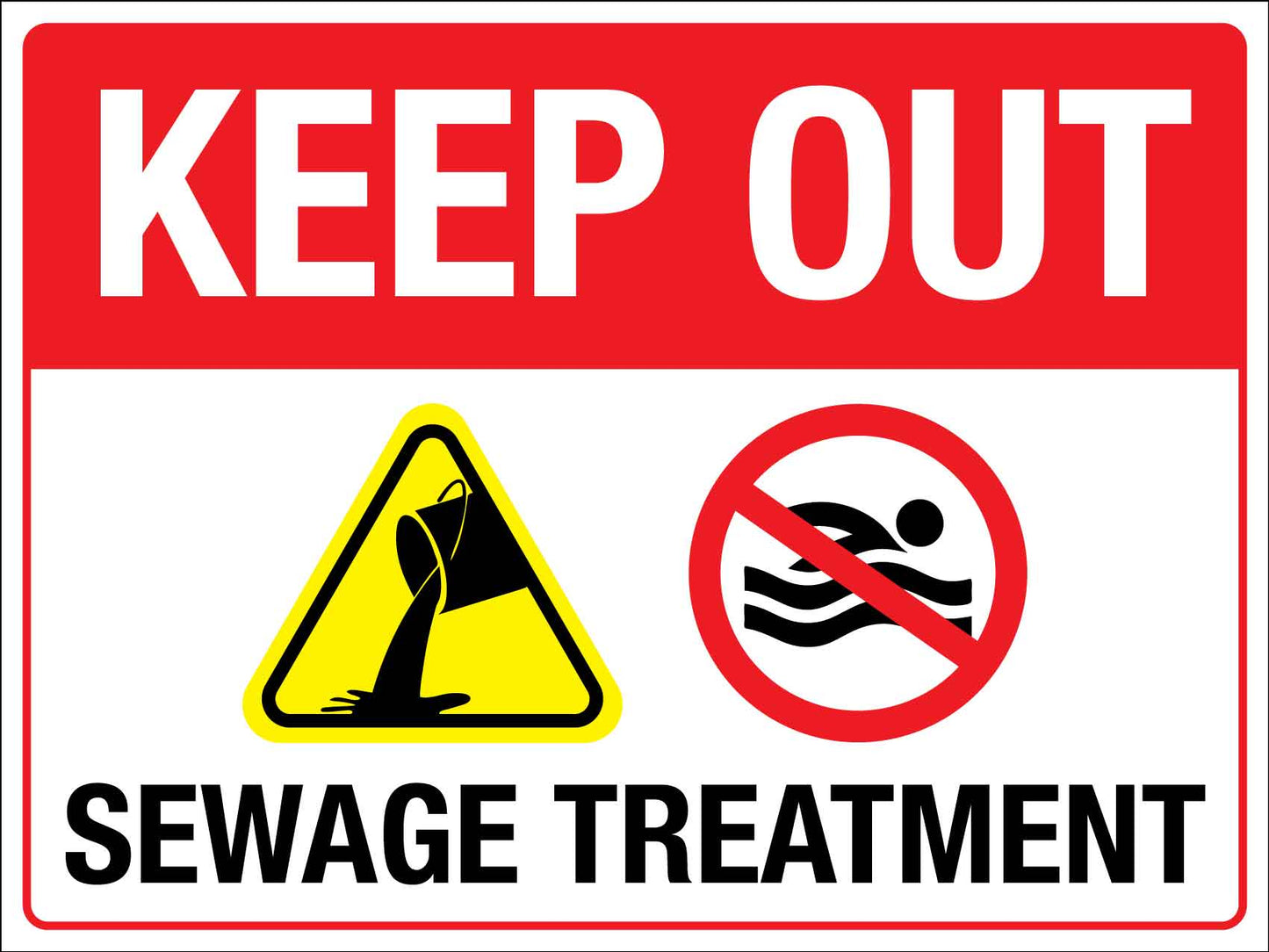 Keep Out Sewage Treatment Sign - New Signs