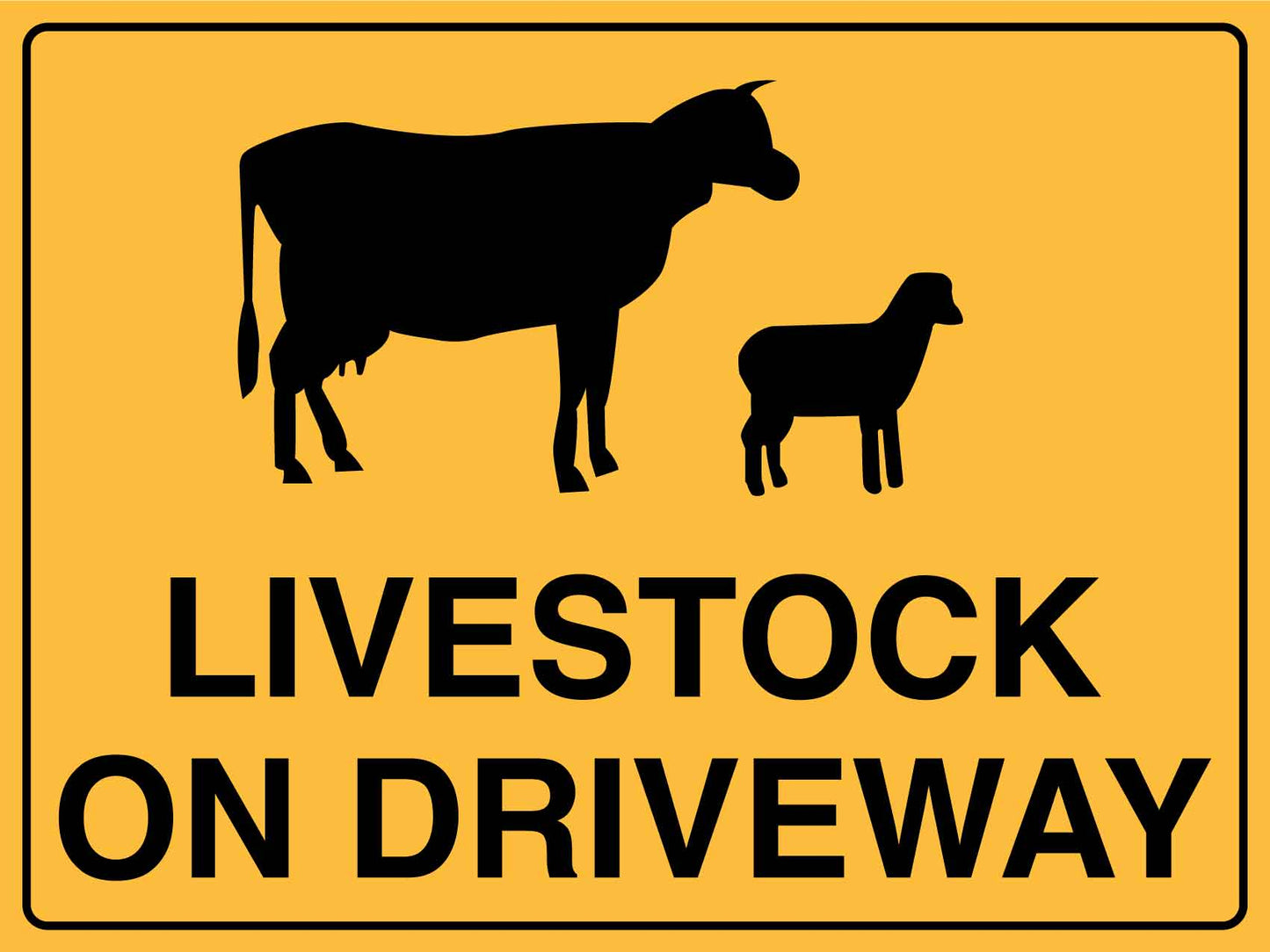 Livestock On Driveway Sign - New Signs