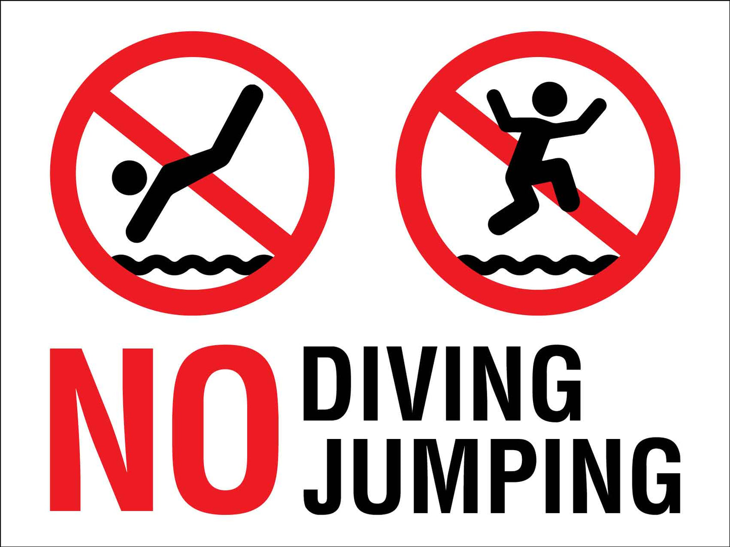 No Diving No Jumping Sign - New Signs