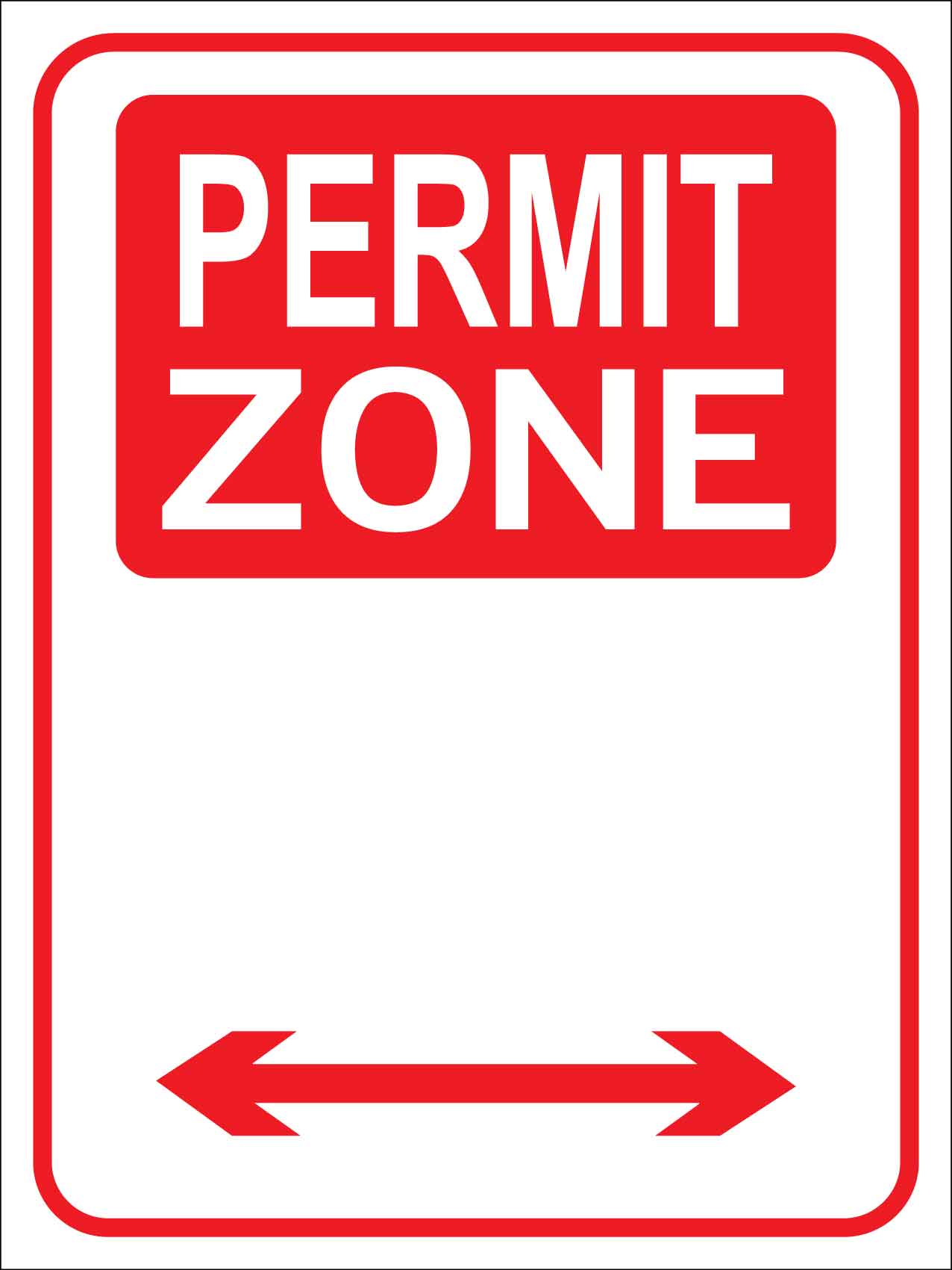 Permit Zone Directions Sign - New Signs