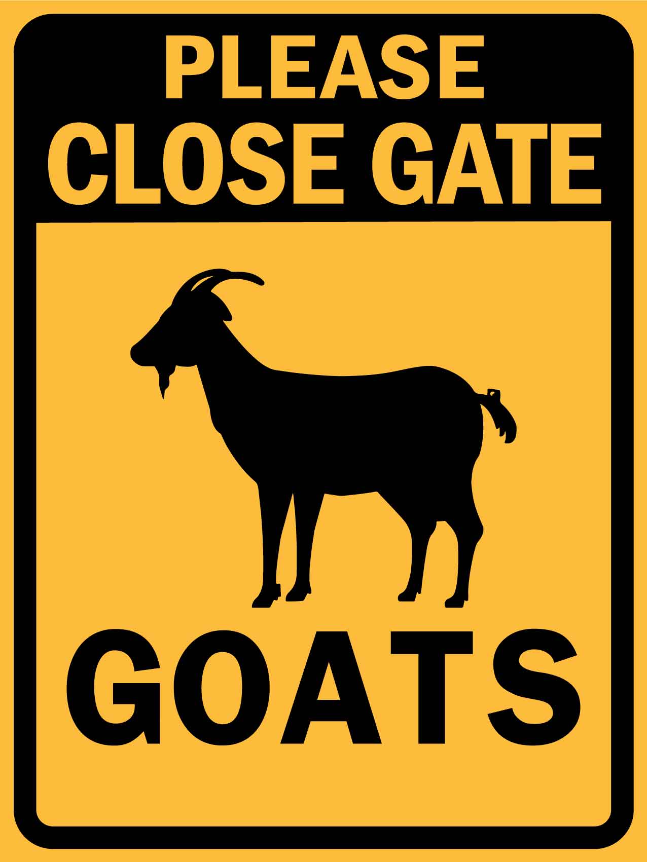 Please Close Gate Goats Sign - New Signs