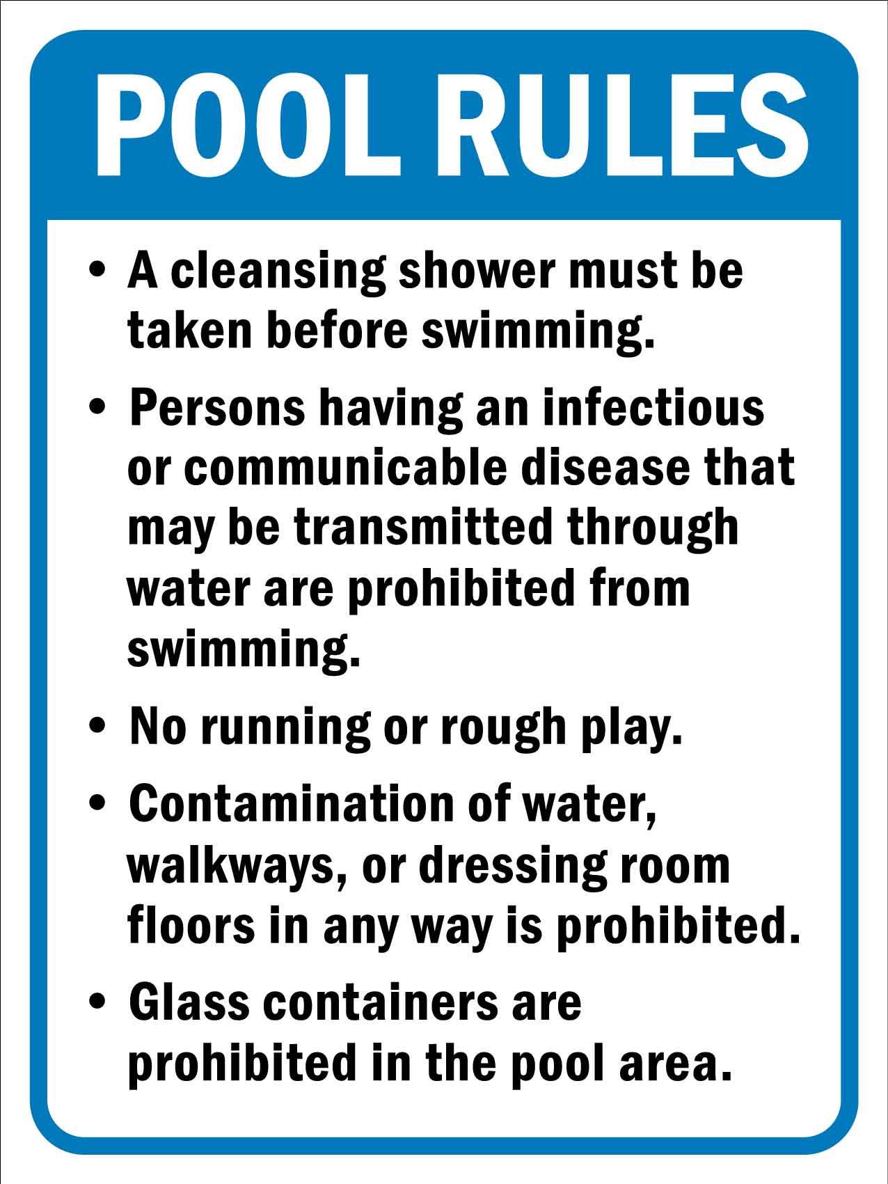 Pool Rules 3 Sign - New Signs