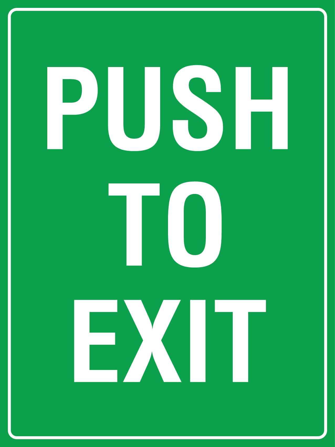 Push To Exit Sign - New Signs