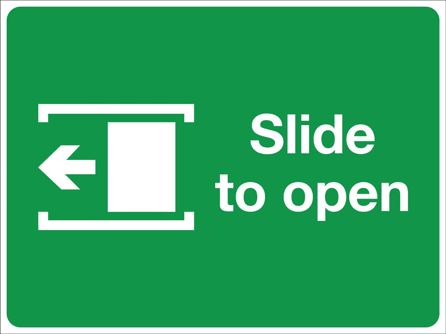 Slide to Open (Left Arrow) Sign - New Signs