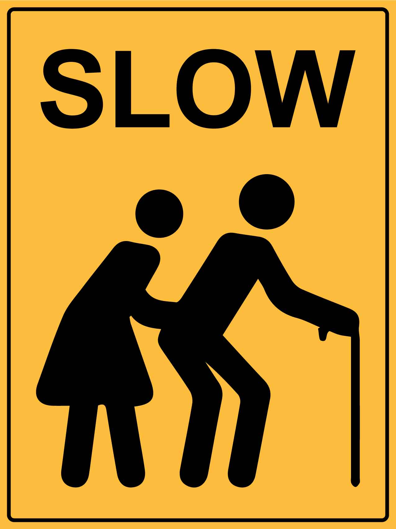 Slow Elderly Symbol Sign - New Signs