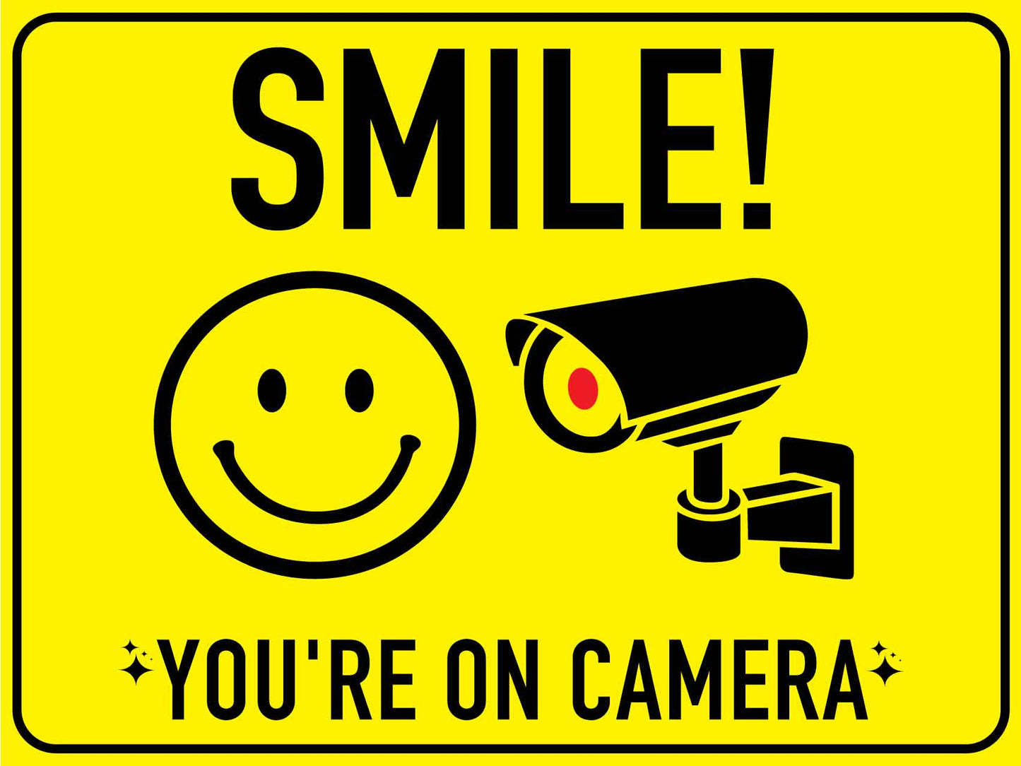Smile You're On Camera Face Sign - New Signs