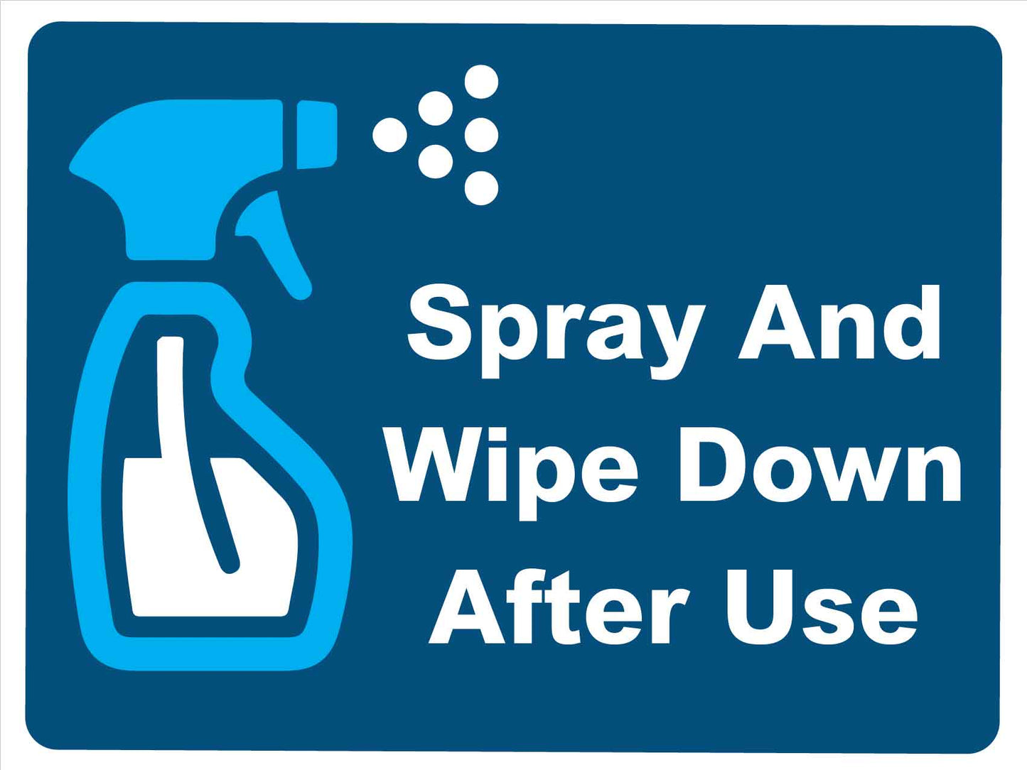 Spray And Wipe Down After Use Sign - New Signs