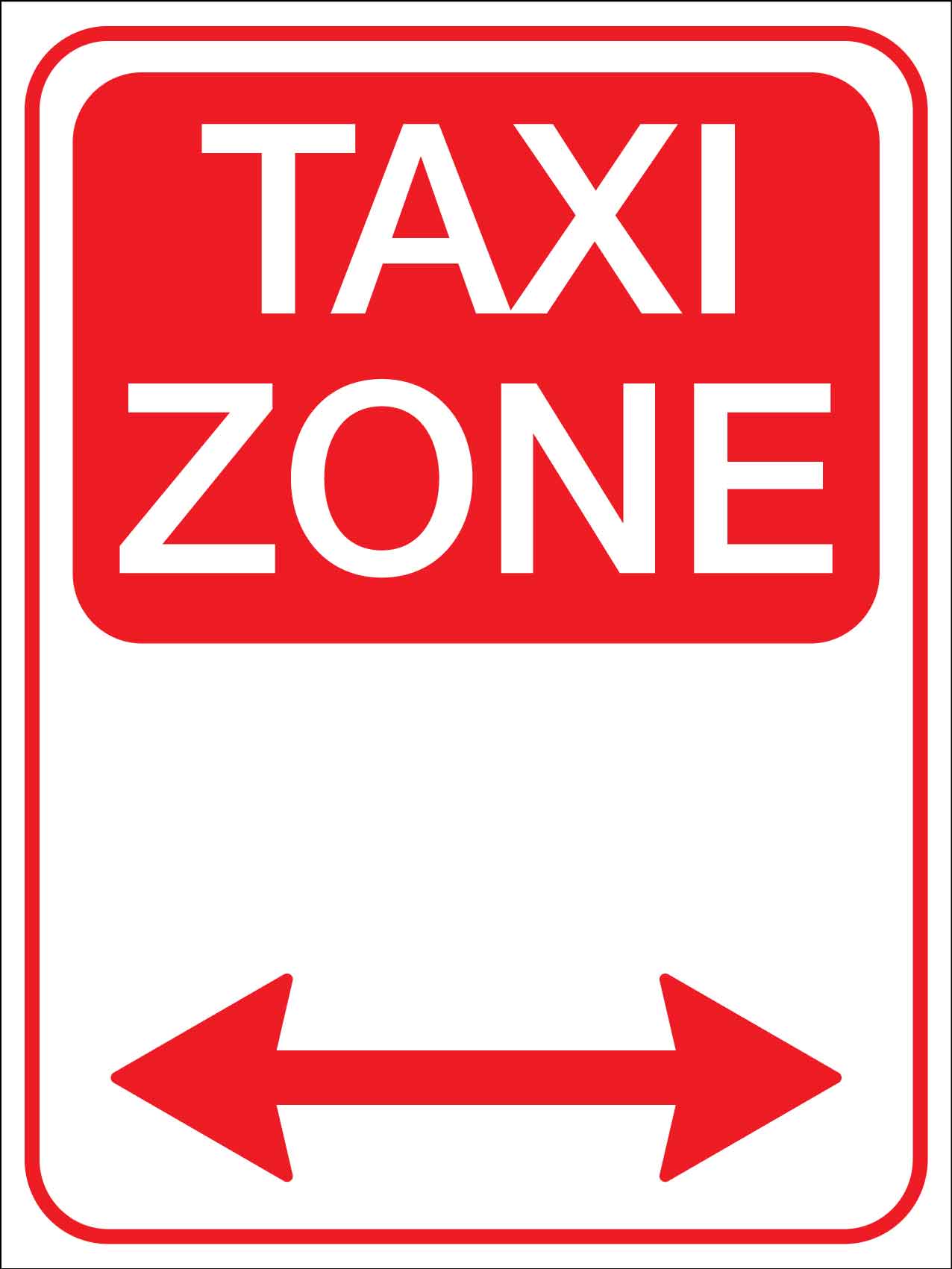Taxi Zone Sign - New Signs