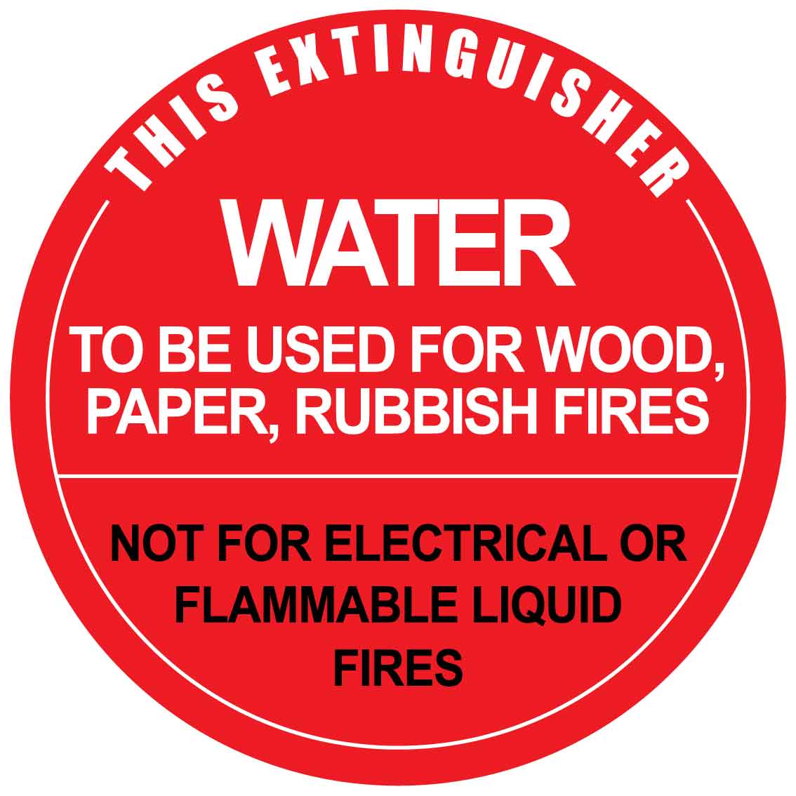 This Extinguisher Water Decal - New Signs