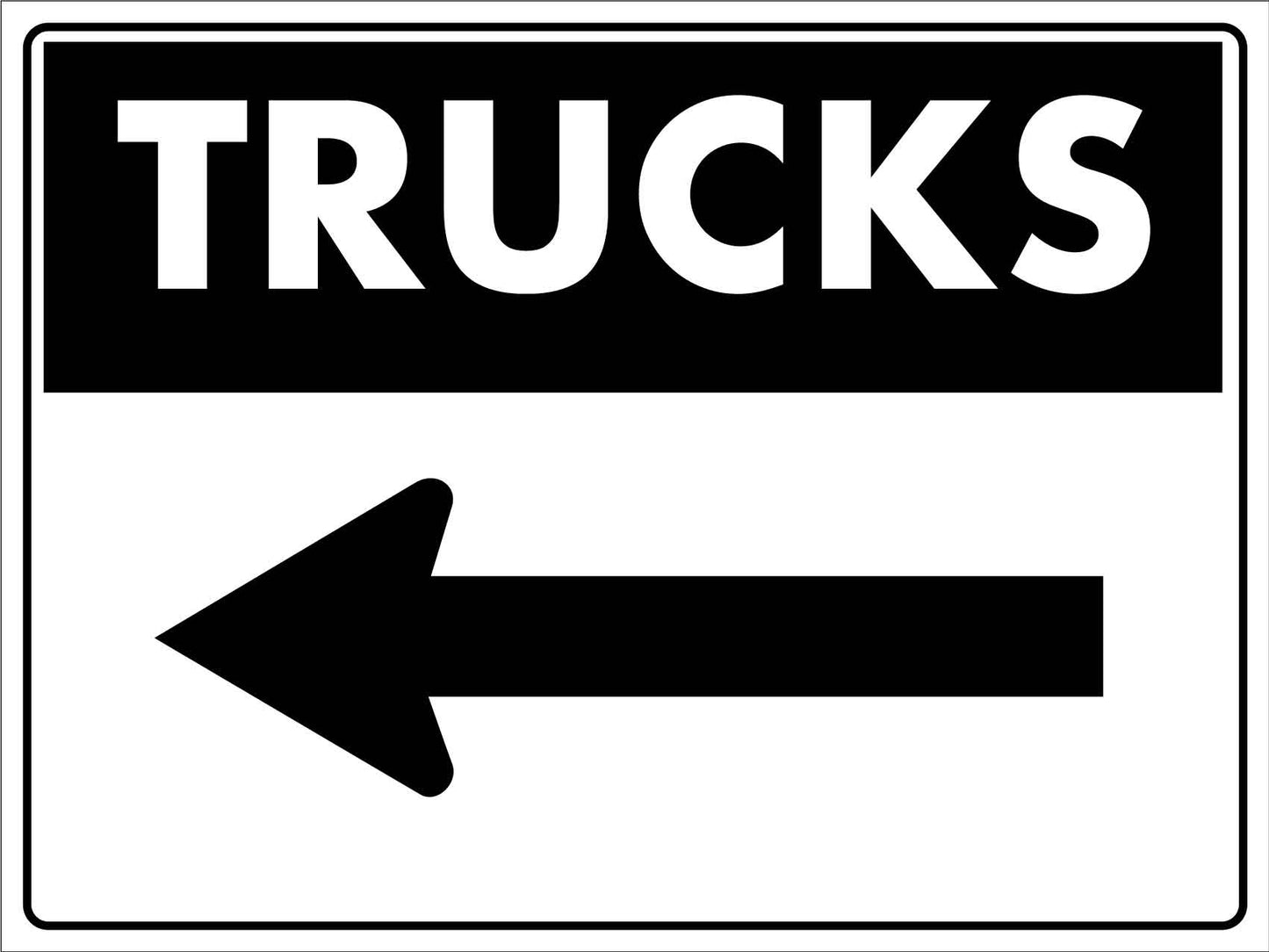 Trucks Arrow Left Sign - New Signs