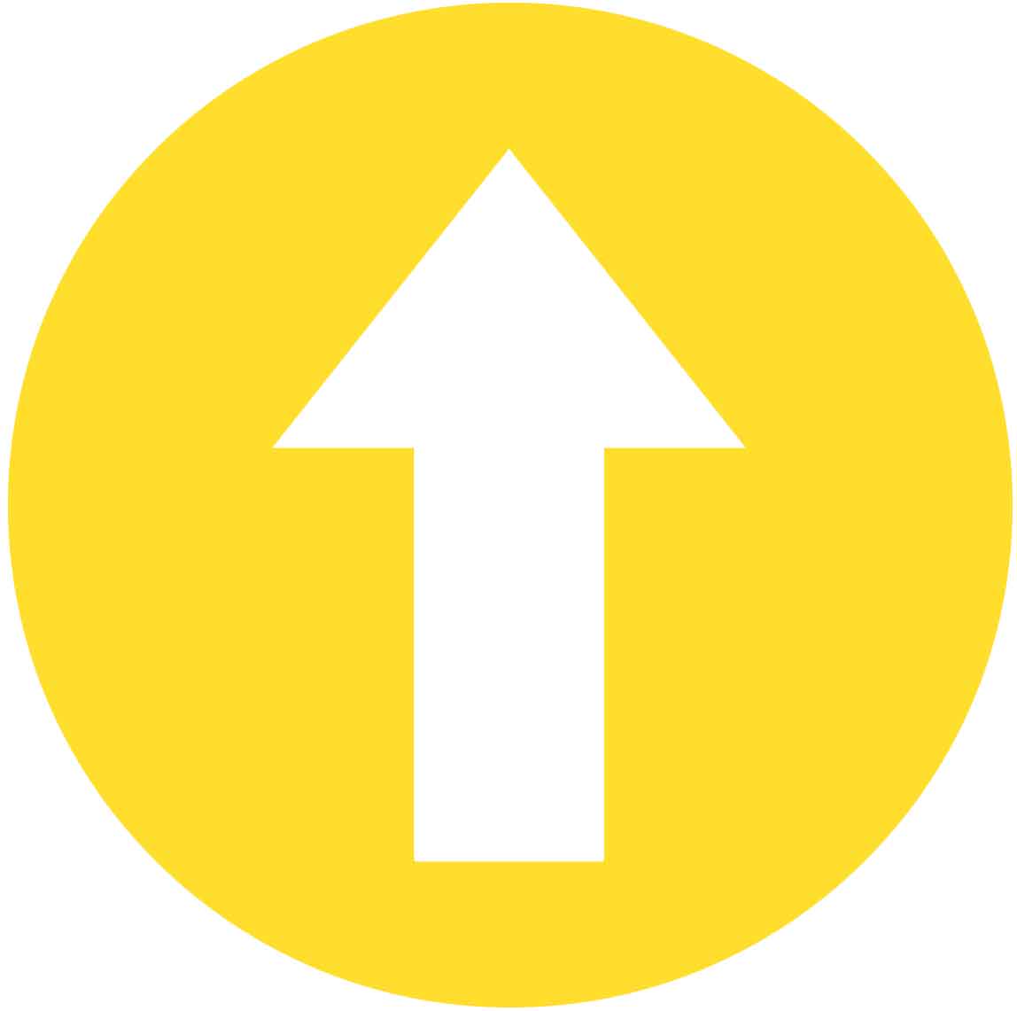 Yellow & White Directional Arrow Floor Sticker - Anti Slip - New Signs