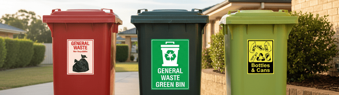 Bin Stickers & Wheelie Bin Labels for Homes, Offices & Schools | Australian Waste Management - New Signs