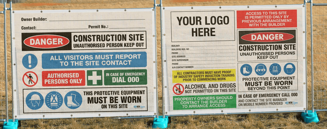 Keep Your Site Safe with Our New Mesh Banner Site Entry Sign Range - New Signs