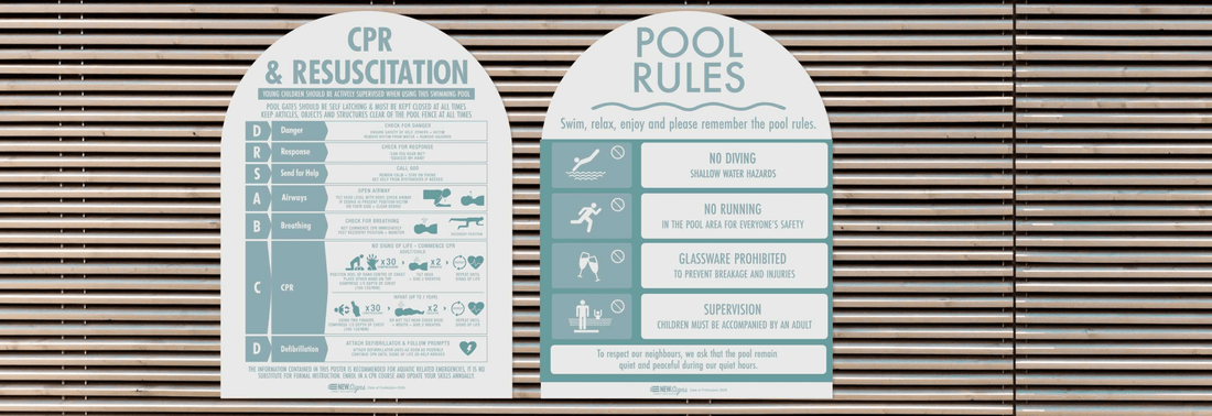 Safety Meets Style: Premium Pool Safety Sign Range - New Signs