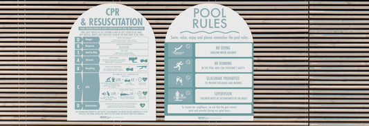 Safety Meets Style: Premium Pool Safety Sign Range - New Signs