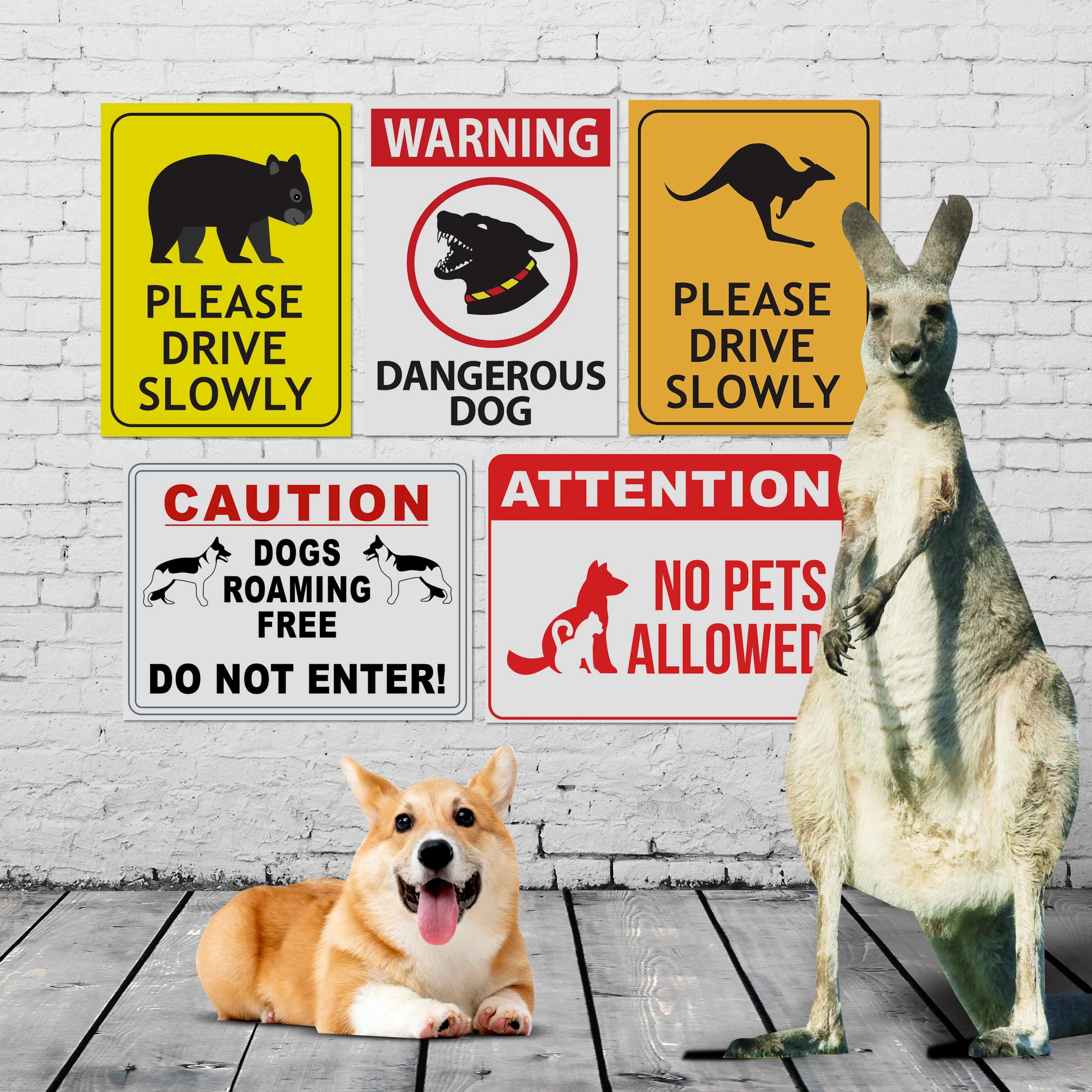 Not Invasive Animal Sign Animal Signage | Caution Wildlife & Livestock | Dog Signs – tagged ...