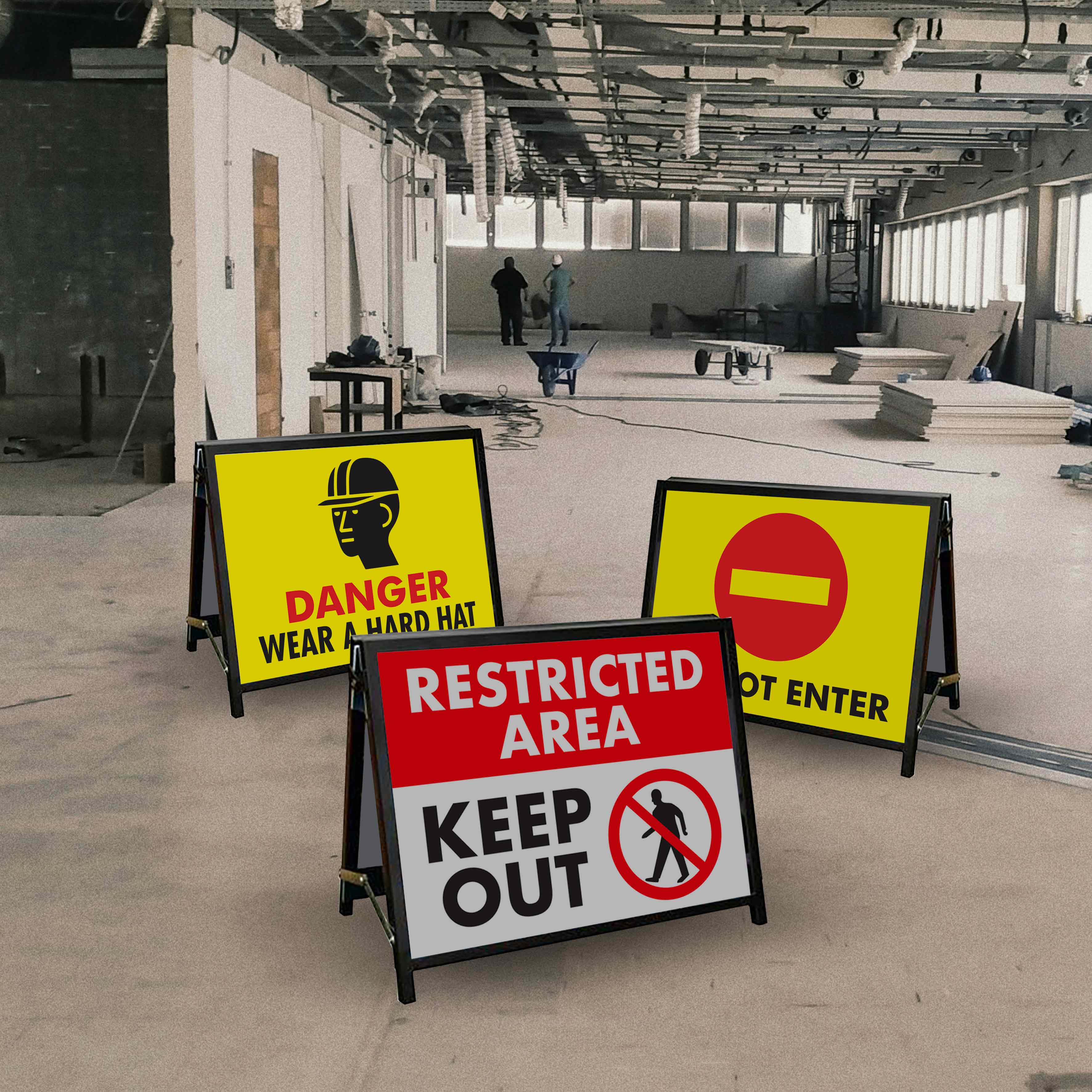 Construction Safety Landscape A-Frame Corflute Insert – New Signs