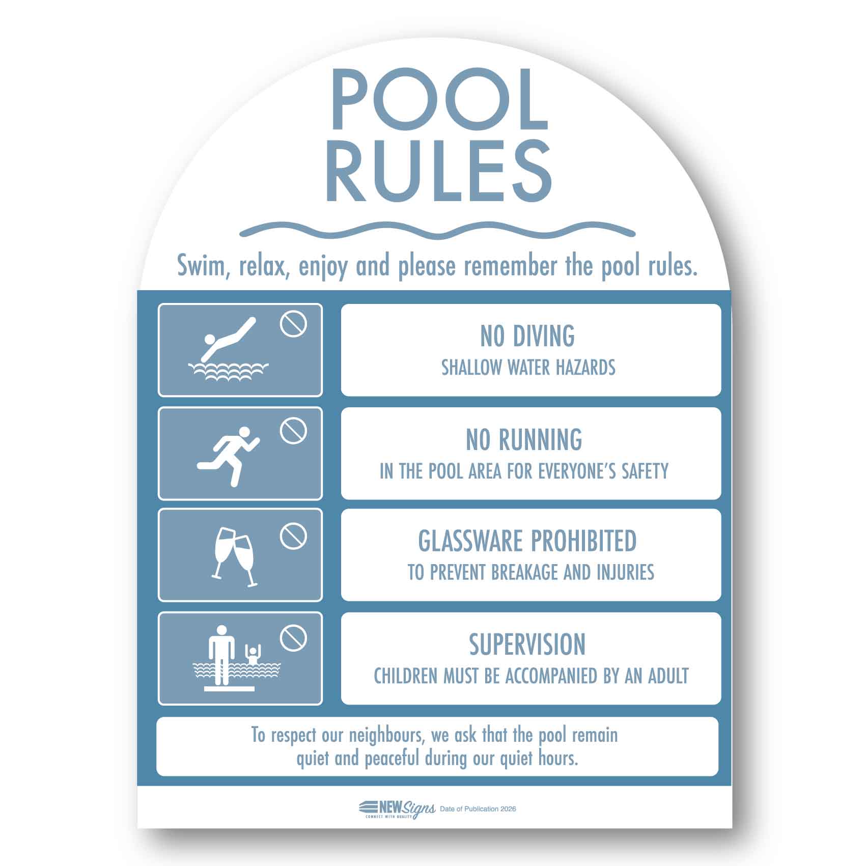 Premium Pool Rules Signs – New Signs
