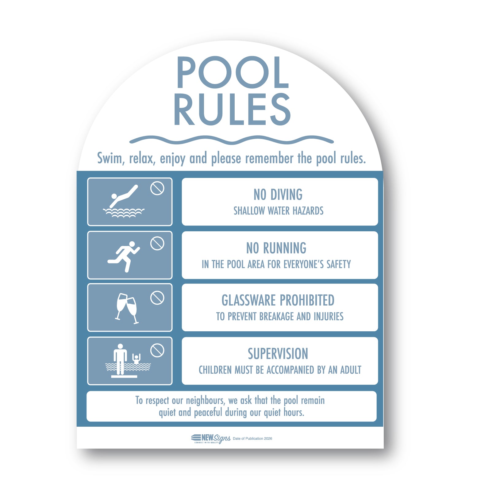 Swimming Pools Signs – New Signs