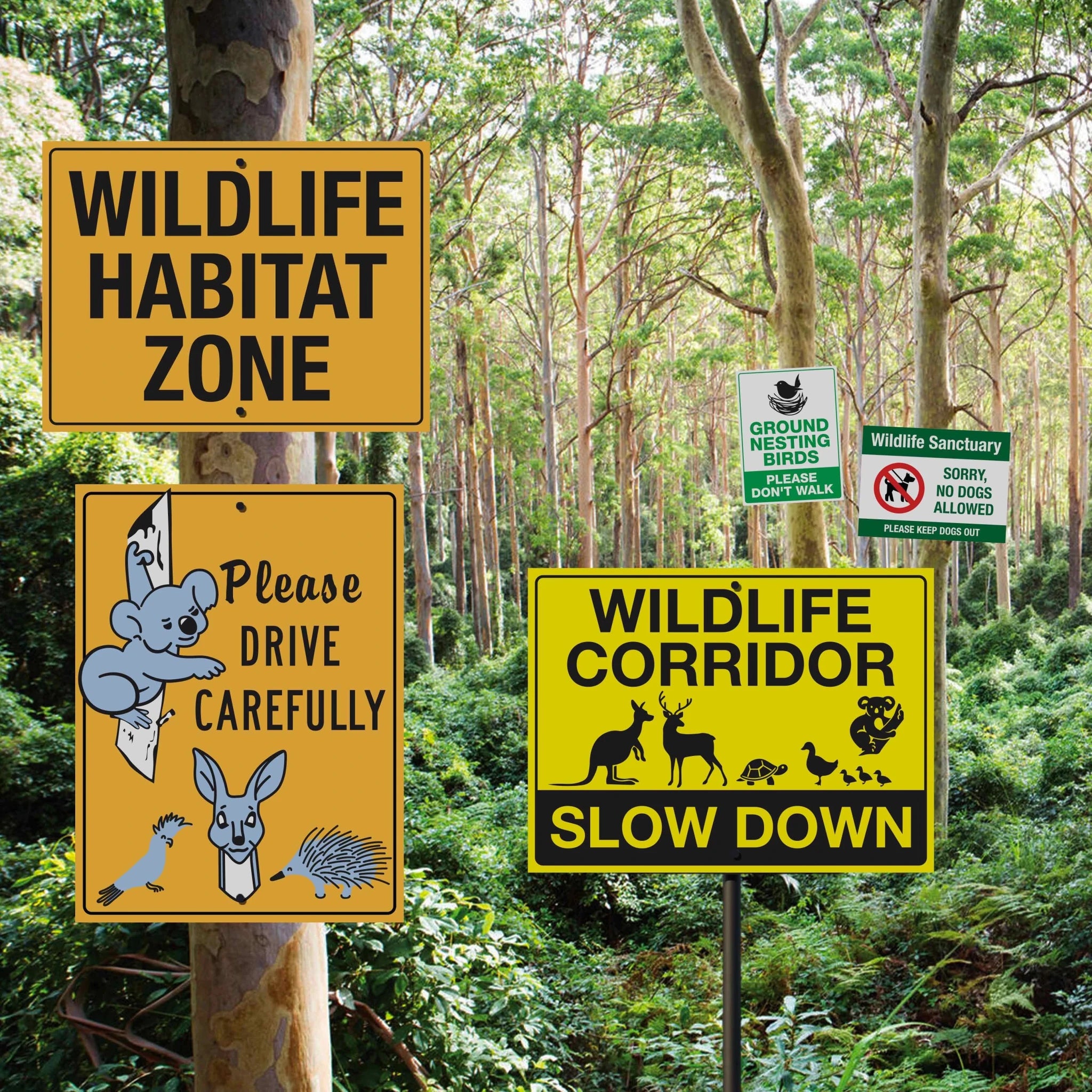 We Love Wildlife Signs Australian Range | Animal road & Crossing Signs ...
